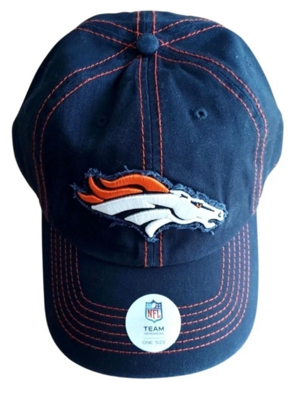Denver Broncos Hat Strapback Stitched Stripe Navy Blue Cap NFF OSFA New